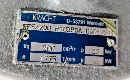 Kracht KF5/200 H10B P0A 0DP1/211 Hydraulic Gear pump - Refurbished & Tested