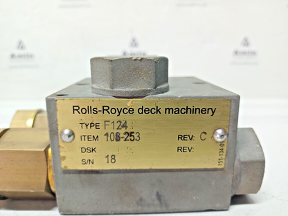 Rolls-Royce Deck machinery F124 valve Item no.: 108-253 - NEW