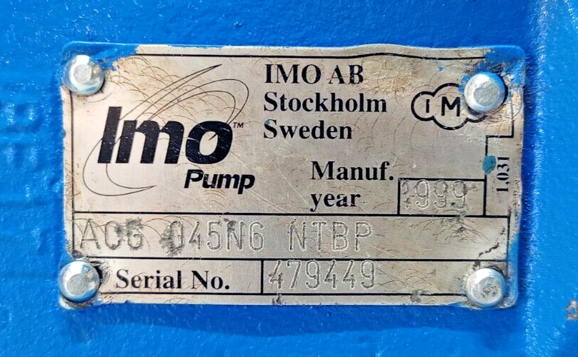 IMO Pump ACG 045N6 NTBP Triple Screw Pump - Pressure tested