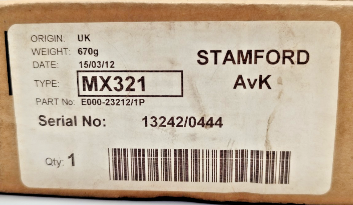 Stamford MX321-2 Automatic Voltage Regulator P/N: E000-23212/1P - NEW