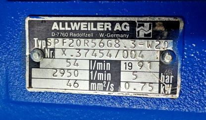 Allweiler SPF20 R56 G8.3-W20 Triple screw pump SPF20R56G8.3-W20 - Refurbished