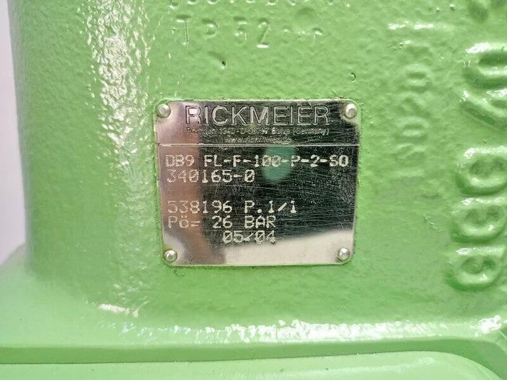 Rickmeier DB9 FL-F-100-P-2-S0 Pressure Relief valve - NEW
