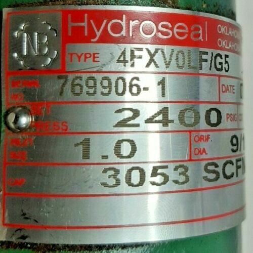 Hydroseal 4FXV0LF/G5 Pressure relief valve Set. press: 2400 Psig Cap.: 3053 SCFM