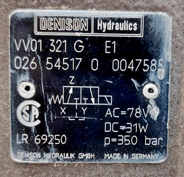 Denison Hydraulics R5V08-593-12-A1 Relief Valve + VV01 321 G E1 valve