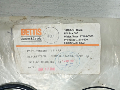 Bettis Actuator CBA520/SR/M3-00 Service Kit - NEW