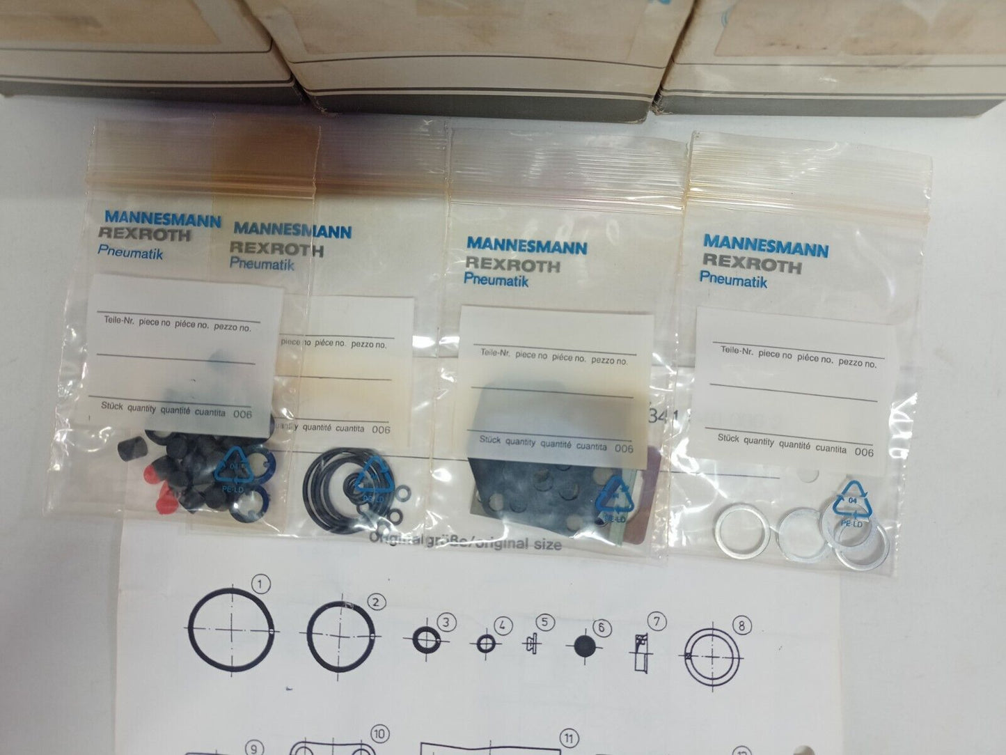 Rexroth 3410400002 Pneumatic Valve Repair kit - NEW