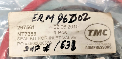 Tamrotor Marine Compressor TMC NT7359 Seal Kit For Inlet Valve - NEW