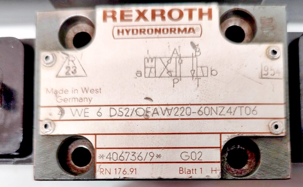 Rexroth 4WE6D52/OFAW220-60NZ4/T06 Directional Control Valve