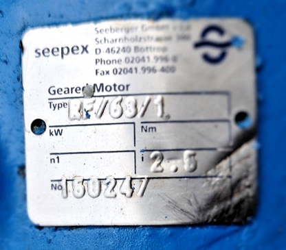 Seepex BN 5-6L Progressive Cavity Single Screw Pump With Motor - Tested
