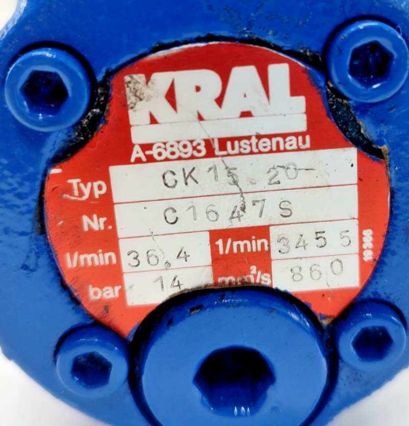 KRAL CK 15.20 Triple Screw Pump - Pressure Tested