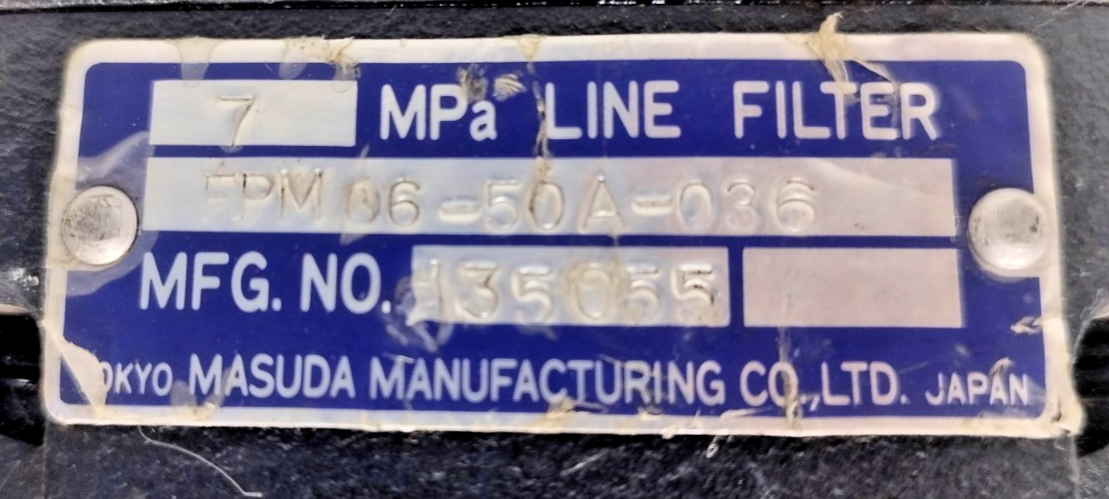 Tokyo Masuda FPM 06-50A-036 Line Filter 7Mpa - NEW