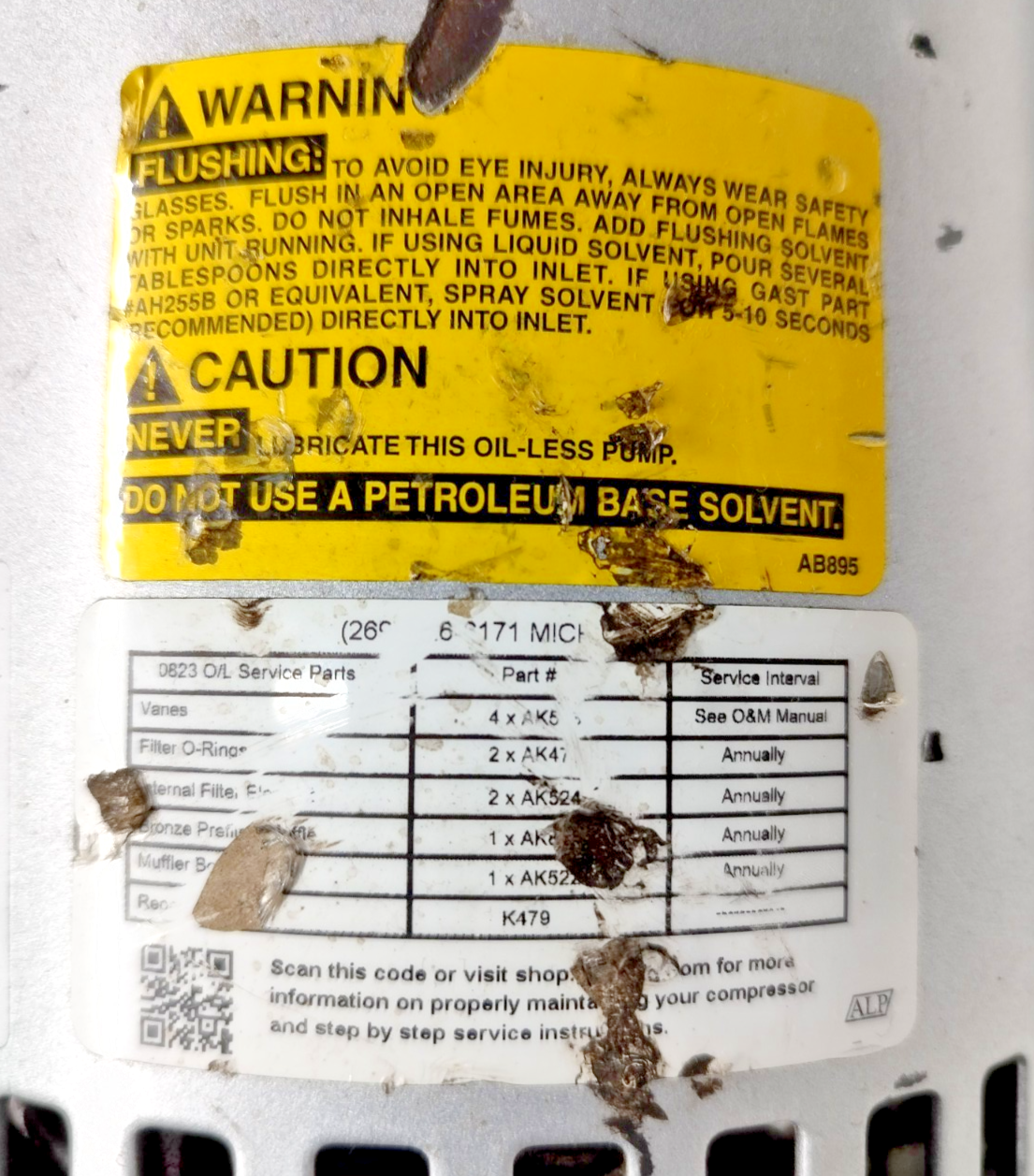 Gast 1023-101Q-G608NEX Rotary Vane Vacuum Pump & Compressor - Refurbished