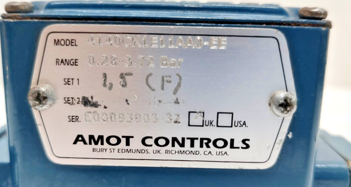 Amot Controls 4140CK1E11AA0-EE Range: 0.28-3.72 bar - NEW