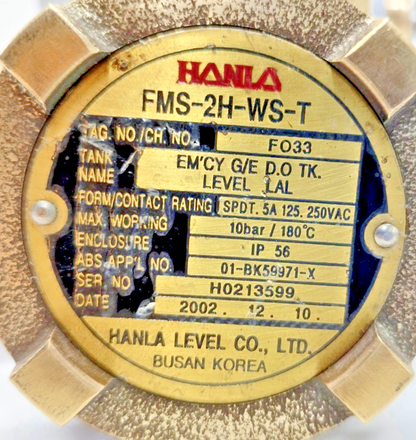 Hanla FMS-2H-WS-T Horizontal Type Float Level Switch - NEW