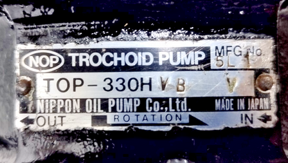 Nippon oil pump TOP-330HVB Trochoid pump - Pressure Tested