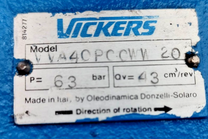 Vickers VVA40P-C-CWW20 Hydraulic Vane Pump 43 cm3/rev. - Refurbished & Tested