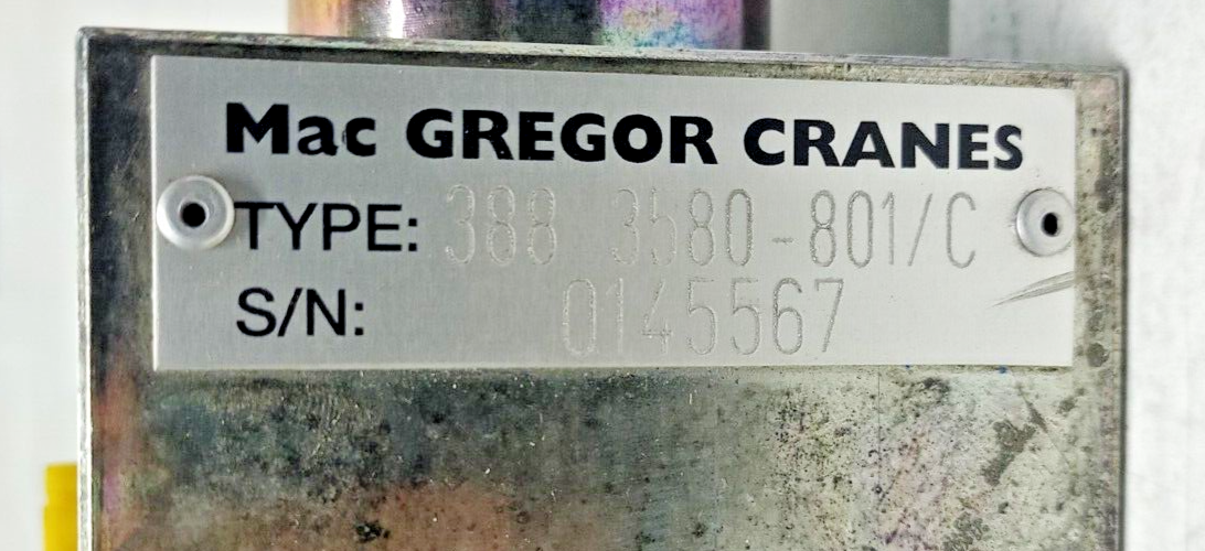 MacGREGOR Cranes 388-3580-801/C Hydraulic Valve Block - NEW