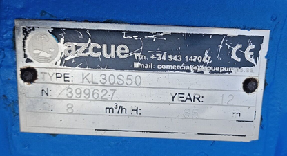 Azcue KL-30S50 Progressive cavity single screw pump 8m3/h - Pressure tested