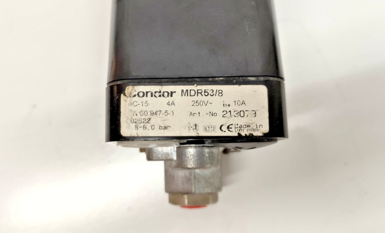 Condor MDR53/8 Pressure Switch AC-15, 4A, 250V, 5-8 bar - NEW