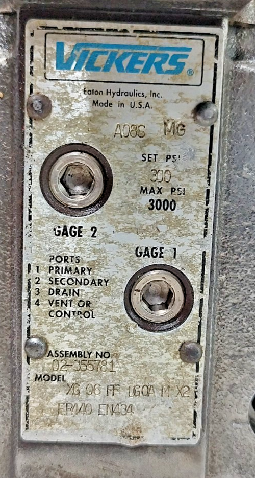 Vickers XG-06-FF-DG-0A-M-X2-ER440-EN434 Hydraulic Valve