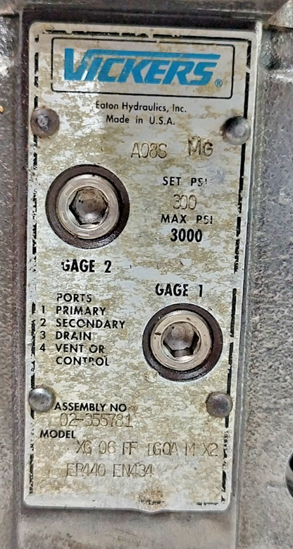 Vickers XG-06-FF-DG-0A-M-X2-ER440-EN434 Hydraulic Valve