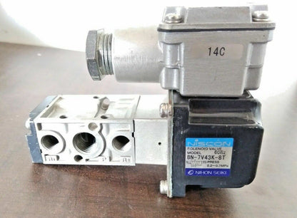 Niscon Nihon Seiki BN-7V43K-8T  Solenoid Valve 60Hz Press: 0.2~0.7 Mpa - NEW
