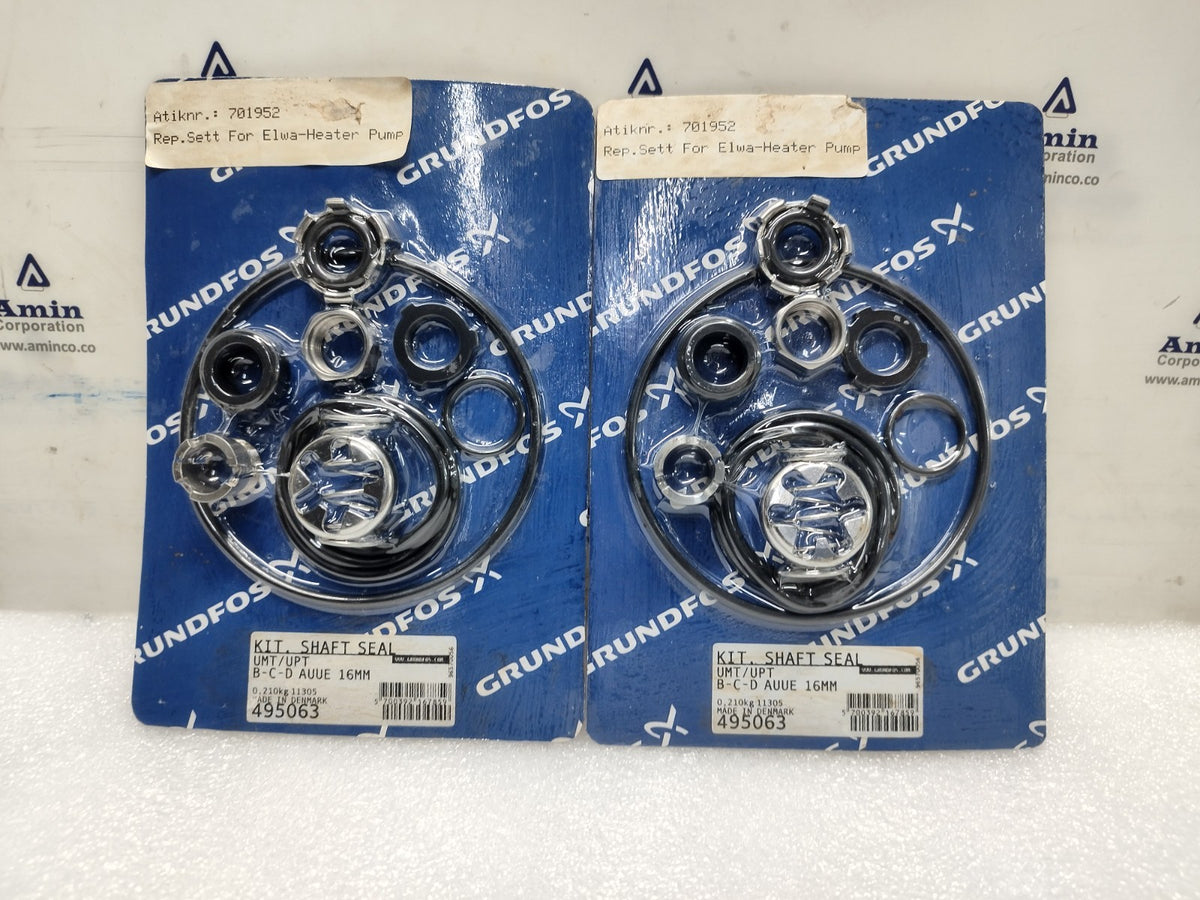 Grundfos 495063 Kit Shaft Seal UMT/UPT B-C-D AUUE 16mm - NEW