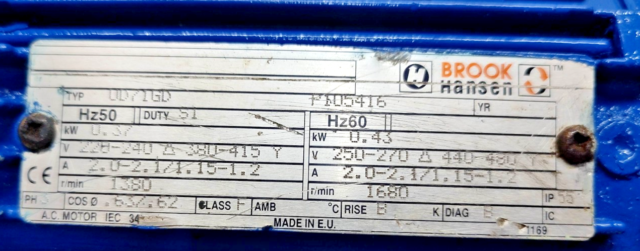 IMO ACD 025N6 IVBP Triple Screw Pump Complete with Motor - Refurbished & Tested