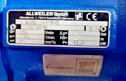 Allweiler SNBA80 ER42 U9W1 Triple Screw Pump SNBA80ER42U9W1 - NEW Mfg.2024