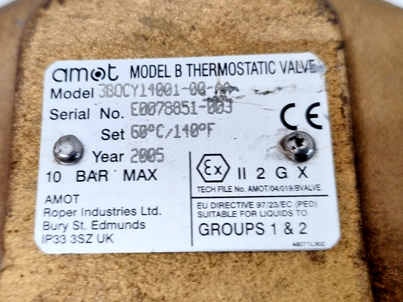 Amot Controls 3BOCY14001-00-AA MODEL B Model B Thermostatic valve size: 3''