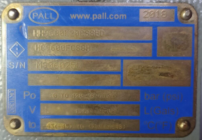 Pall HH9680K20CSSBD High Pressure Filter 0 to 420 bar - NEW