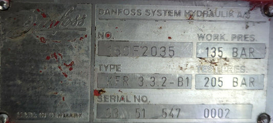 Danfoss KFR 3.3.2 B1 Hydraulic Linear Single-acting Spring-closing Actuator