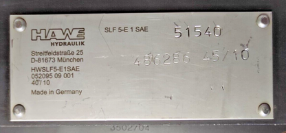 Hawe Hydraulik SLF5-E1SAE Proportional directional valve, PSVF A/280-5 - NEW