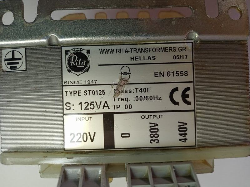 Rita transformer ST0125 125VA, 50/60Hz - NEW