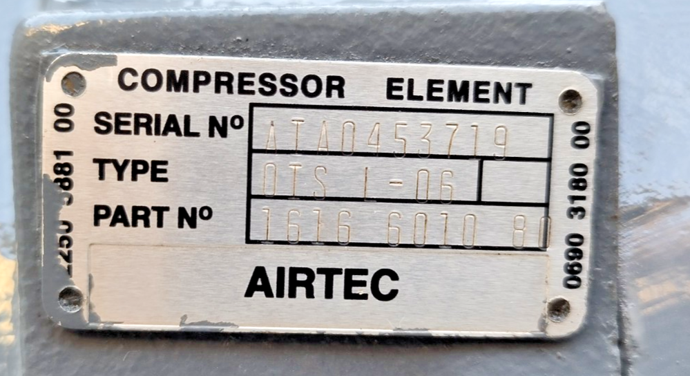 Atlas Copco Airtec OIS L-06 Air end Part No.: 1616601080 Screw air compressor