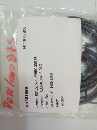 Damcos BRC 250 B1 P/N: 160N1260 Seal kit - NEW