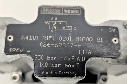 Denison Hydraulics A4D01 3151 0201 B1G0Q 81 026-62667-H Directional valve