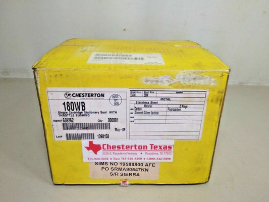 CHESTERTON 180WB HIGH RELIABILITY CARTRIDGE SINGLE SEAL SIZE-38 - NEW