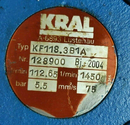 KRAL KF118.3B1A Triple screw pump