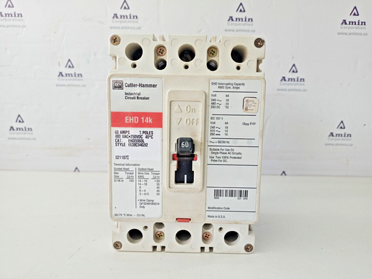 Cutler-Hammer EHD3060L Industrial circuit breaker EHD 14K 60 AMPS, 3 POLES