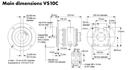 Globe Air motor VS10C Pneumatic Vane Air motor 12.8 HP/ 9.5 kW 2400RPM - NEW