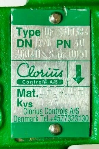 Clorius Controls Type: H1F 2310384 DN: 15/6 PN 40 Control valve - NEW