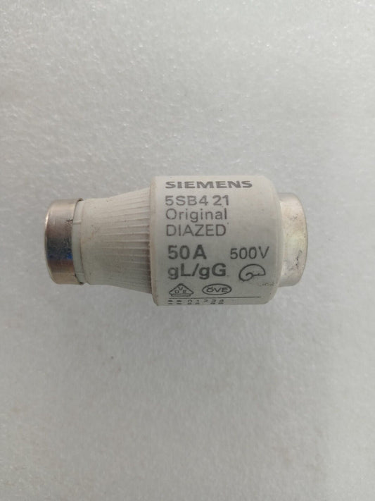 Siemens 5SB421 Original Diazed 50A Fuses 500V gL/gG - NEW (Lot of 6pcs)