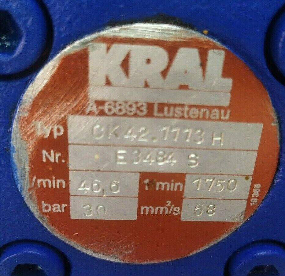 KRAL CK 42.1113H Triple screw pump - TESTED