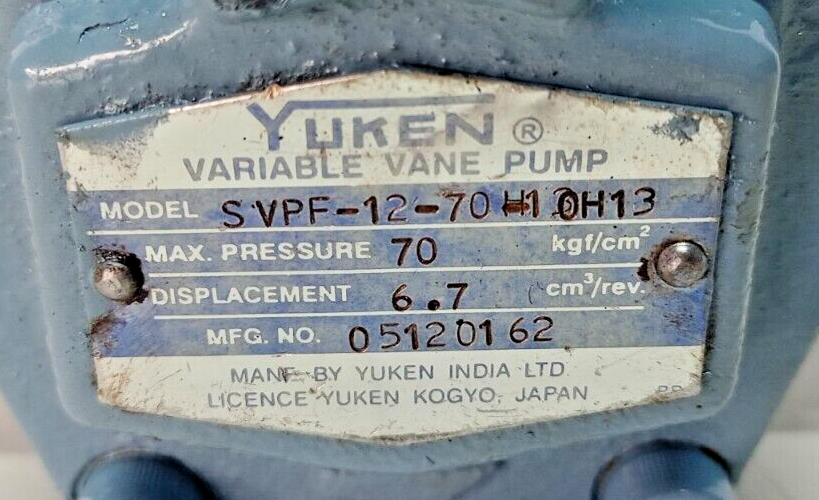 Yuken SVPF-12-70-10H13 Hydraulic variable vane pump - Refurbished & Tested