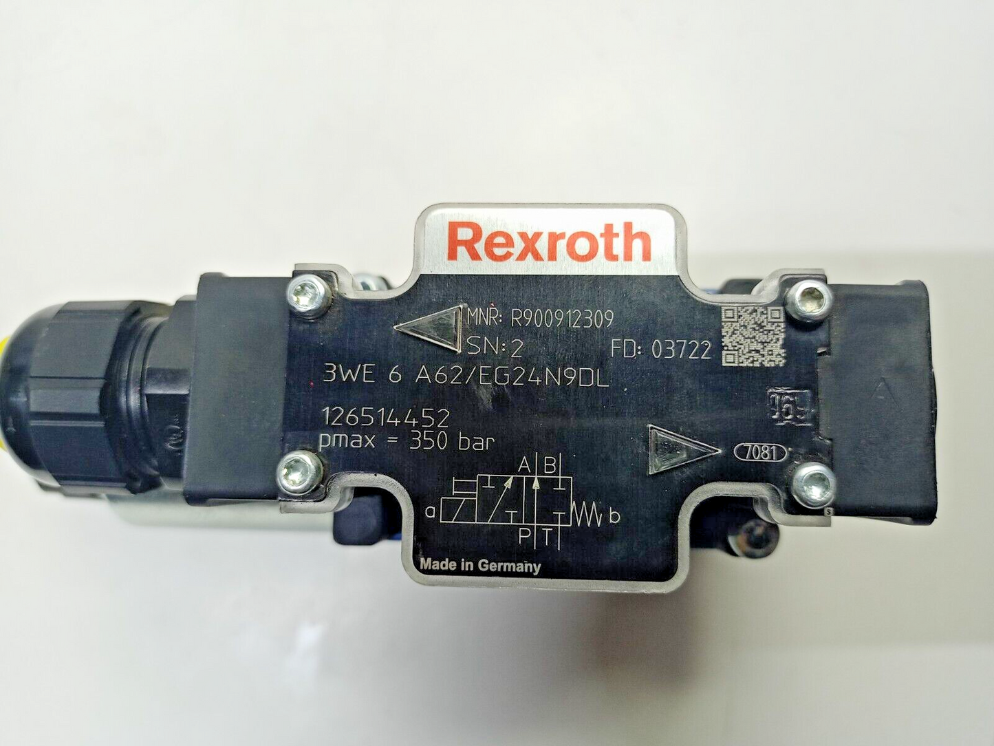 Rexroth R900912309 3WE6A62/EG24N9DL Directional control valve 24VDC - NEW