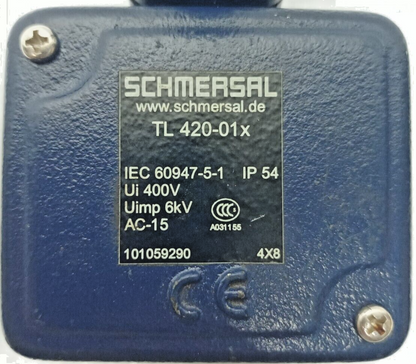 SCHMERSAL TL420-01X, AC-15, Ui 400V, Uimp 6kV Limit Switch - NEW