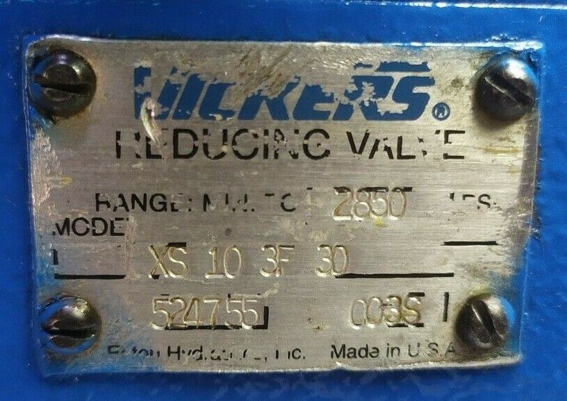 XS 10 3F 30 Vickers Pressure reducing valve 2850 PSI MAX.