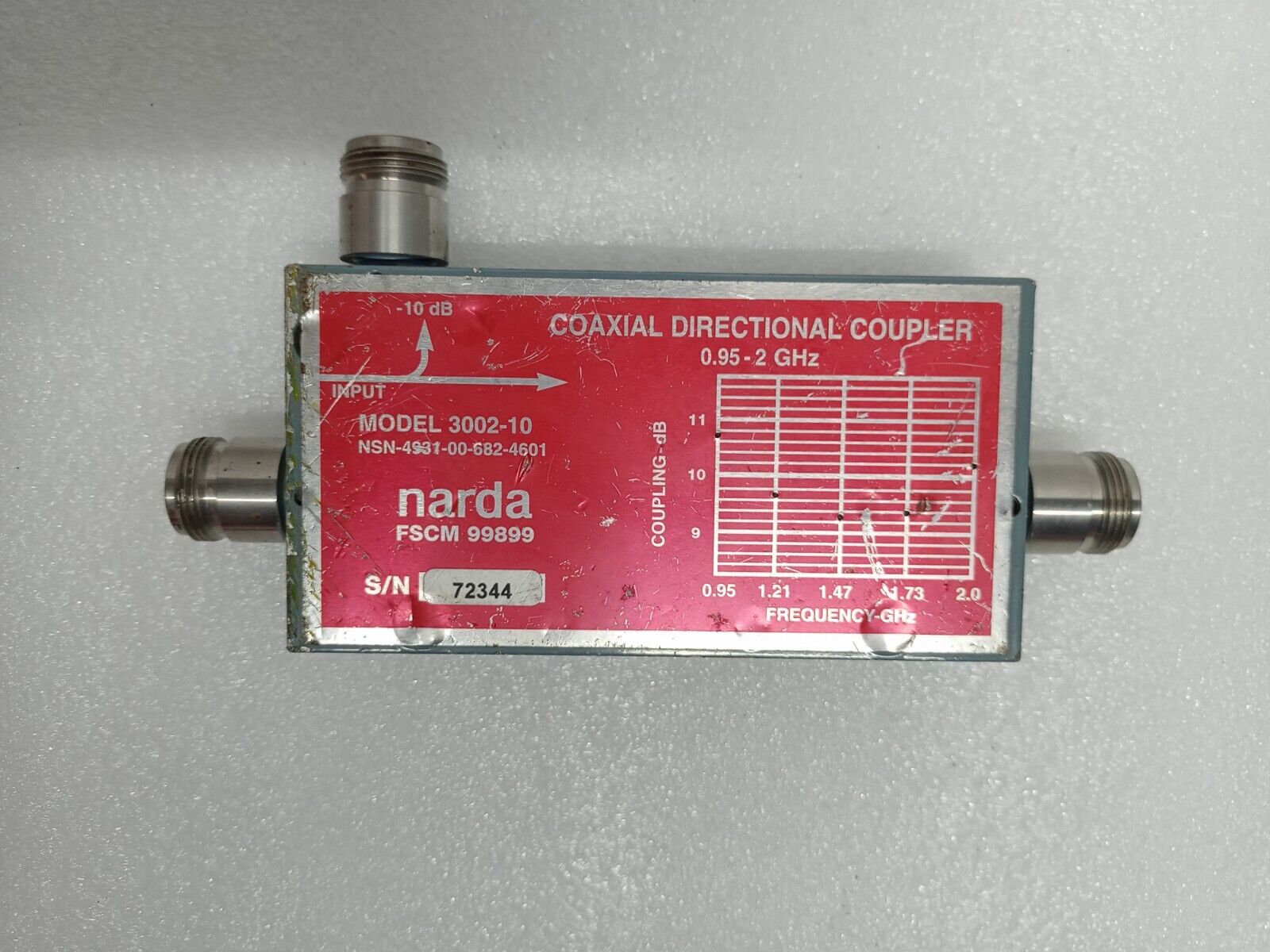 Narda 3002-10 Directional Coupler 0.95 - 2.0 GHz