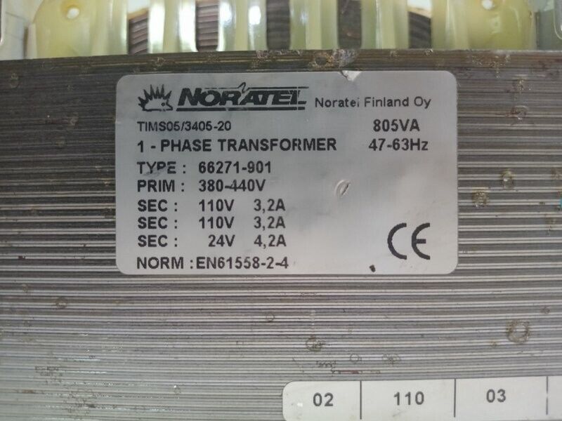 Noratel 66271-901 1-phase transformer 47-63Hz, 805VA - NEW